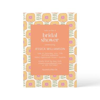 Retro Scandi Yellow Orange Flower