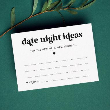 Retro Script Date Night Ideas Bridal Shower Invitations