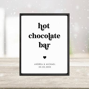 Retro Script Hot Chocolate Bar Winter Wedding Sign