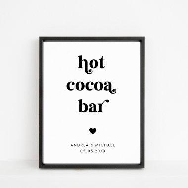 Retro Script Hot Cocoa Bar Winter Wedding Sign