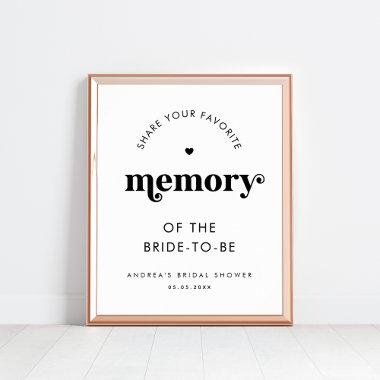 Retro Script Share a Memory Bridal Shower Sign