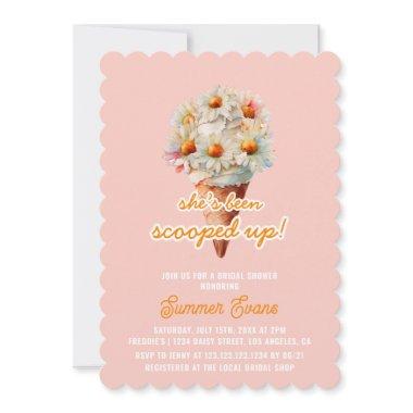 Retro Shes Been Scooped Up Ice Cream Bridal Shower Invitations