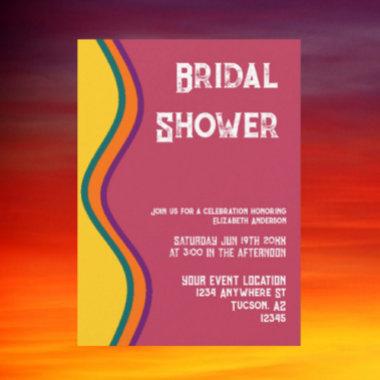 Retro Southwestern Waves Bridal Shower Invitations
