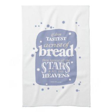 Retro-style bread quote tea towel