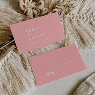 Retro Summer | Blush Pink Flat Wedding Place Invitations