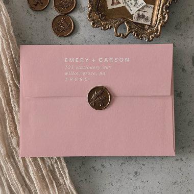 Retro Summer | Blush Pink Wedding Invitations Envelope