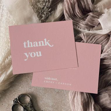 Retro Summer | Blush Pink Wedding Thank You Invitations