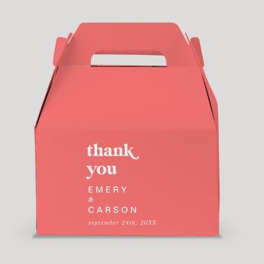 Retro Summer | Hot Pink Thank You Favor Boxes