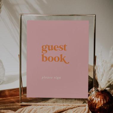 Retro Summer | Pink and Orange Guest Book Sign