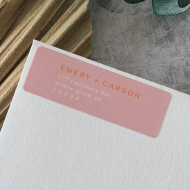 Retro Summer Pink and Orange Return Address Label