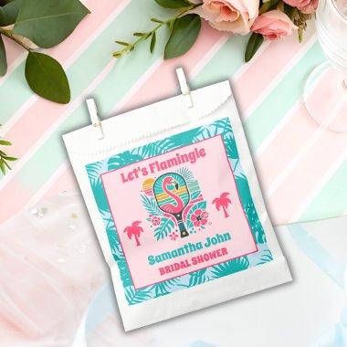 Retro Tropical Flamingo Pickleball  Favor Bag