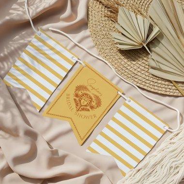 Retro Tropical Palm Tree Pickleball  Bunting Flags