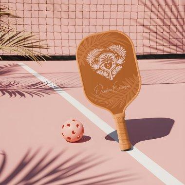 Retro Tropical Palm Tree Pickleball  Carbon Fiber Pickleball Paddle