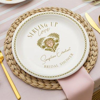 Retro Tropical Palm Tree Pickleball  Paper Plates