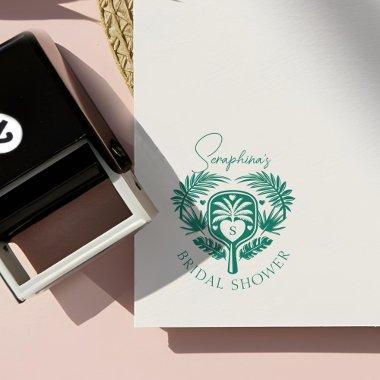 Retro Tropical Palm Tree Pickleball  Self-inking Stamp
