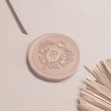 Retro Tropical Palm Tree Pickleball  Wax Seal Sticker