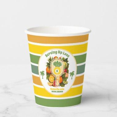 Retro Tropical Pineapple Pickleball  Paper Cups