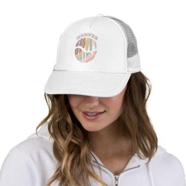Retro Typography Bachelorette Groovy Bride Trucker Hat