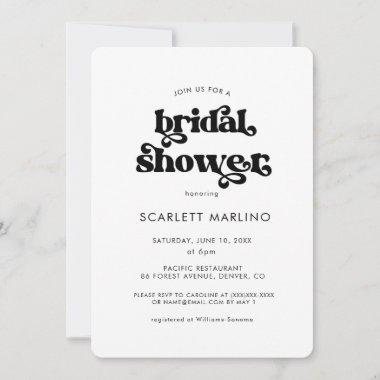 Retro Typography Photo Bridal Shower Invitations