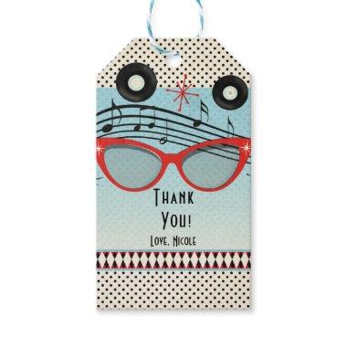 Retro Vintage 1950's Fifties Birthday Party Favor Gift Tags