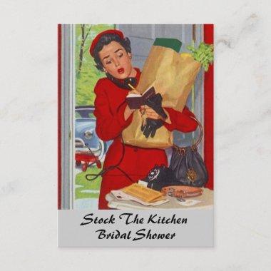 Retro Vintage Kitchen Bridal Shower Invitations