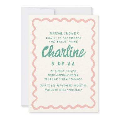 Retro Wavy Pink & Green Handwriting