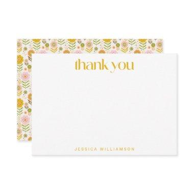Retro Yellow Floral Custom  Thank You