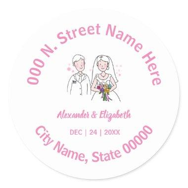 Return Address Classic Pink Love Classic Round Sticker