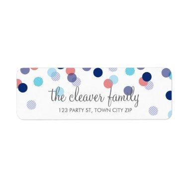 RETURN ADDRESS cute confetti polka dot colorful Label