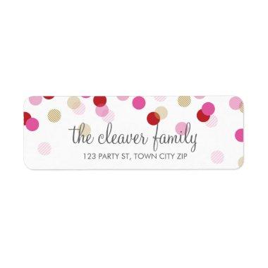 RETURN ADDRESS cute confetti polka dot colorful Label
