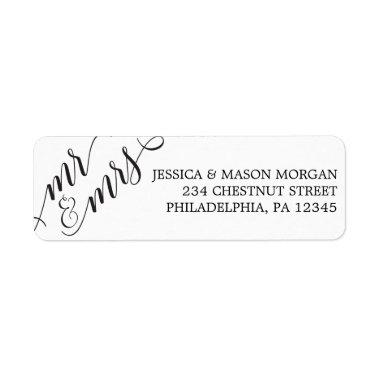 Return Address Label Classic Script Mr & Mrs