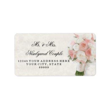 Return Address Large Modern Rose Floral Bridal Label