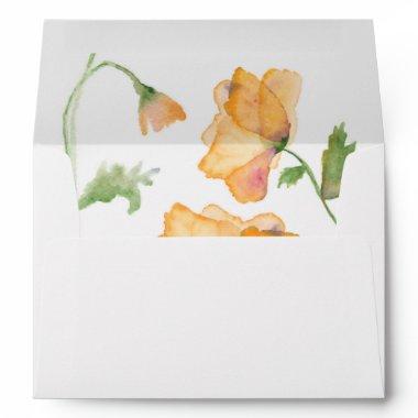 Return Address Poppy Flower  Envelope