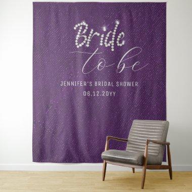 Rhinestone Script Purple  Backdrop