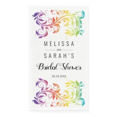 Rianbow colors scroll leaf lesbian   paper guest towels