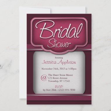 Rich Berry Fuchsia : Bridal Shower Invitations