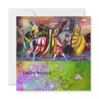 RIDERS IN THE NIGHT ,pink purple green sparkles
