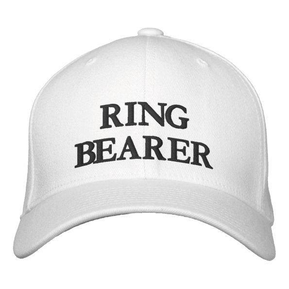 Ring Bearer black white elegant chic wedding Embroidered Baseball Cap