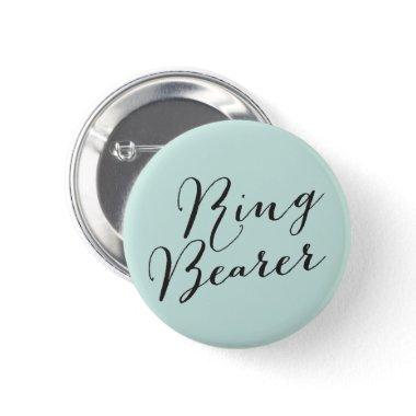 Ring Bearer Classic Script Wedding Bridal Party Button