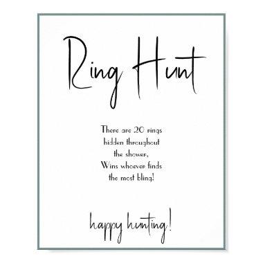 Ring Hunt Bridal Shower Game Sign