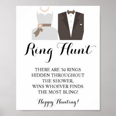 Ring Hunt Bride & Groom Bridal Shower Game Sign