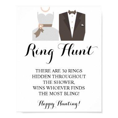 Ring Hunt Bride & Groom Bridal Shower Game Sign