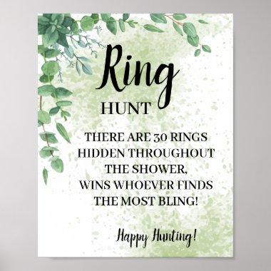 Ring Hunt Eucalyptus Bridal Shower Game Sign