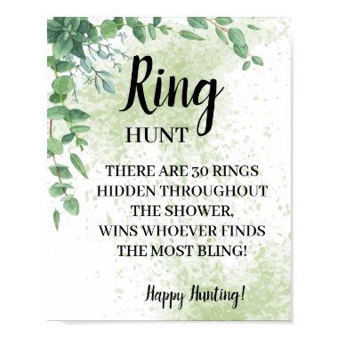 Ring Hunt Eucalyptus Bridal Shower Game Sign