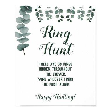 Ring Hunt Eucalyptus Bridal Shower Game Sign