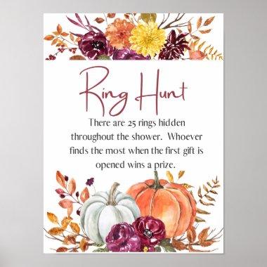 Ring Hunt Fall Bridal Shower Game Poster