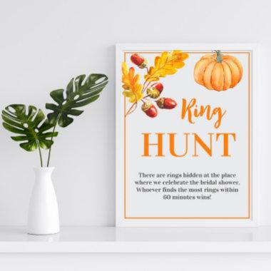 Ring Hunt Fall Pumpkin Bridal Game Sign