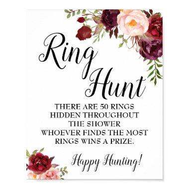 Ring hunt game Bridal shower marsala sign