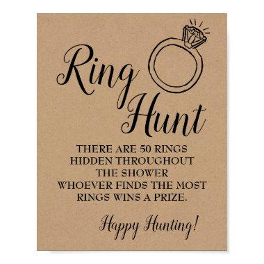 Ring hunt game Bridal shower rustic wedding sign