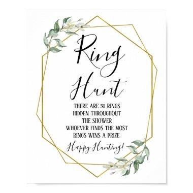 Ring hunt greenery bridal shower game sign